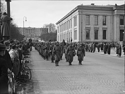 Tyske soldater på Karl Johan